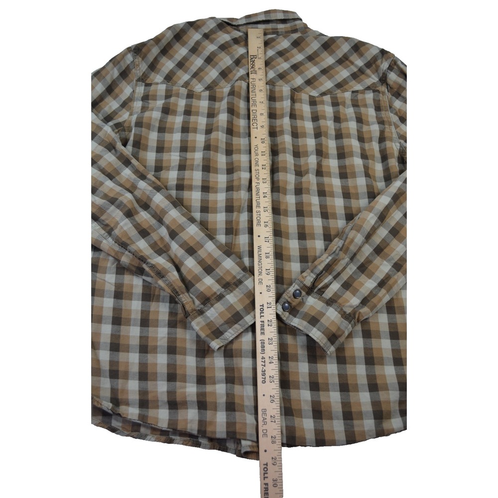 Levis Western Style Black Pearl Snap Modern Fit Plaid Shirt Pockets Woman's XL‎ - Picture 9 of 9
